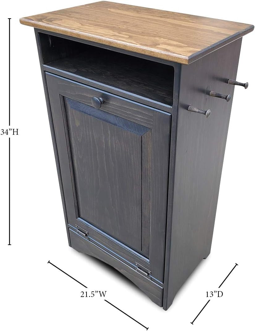 Pet Feeder Station - Dog & Animal Food Storage Cabinet, Organizer - Holds 35 Lbs (Pewter)