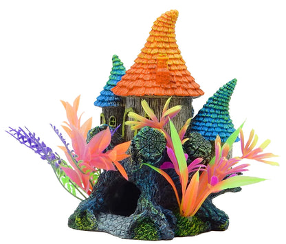 Aqua Culture Elf House Aquarium Ornament - Multicolor