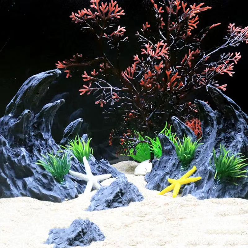 Resin Aquarium Decoration Fish Tank Simulated Canyon Ornament Acuario Rocks for Aquarium Fish Decor 2Pcs