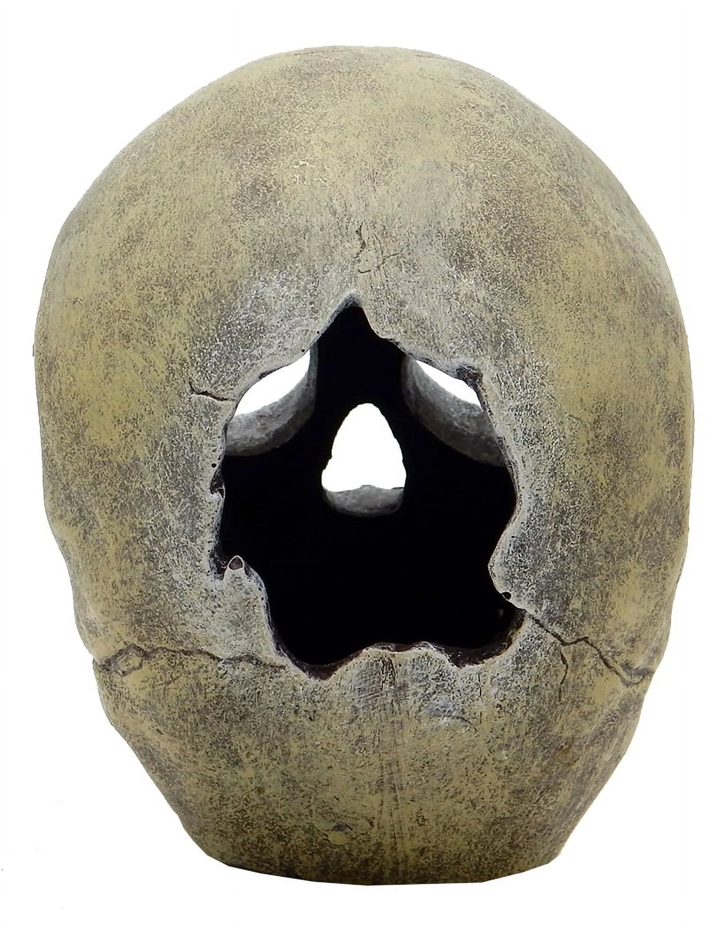 Aqua Culture Human Skull Aquarium Ornament - Gray