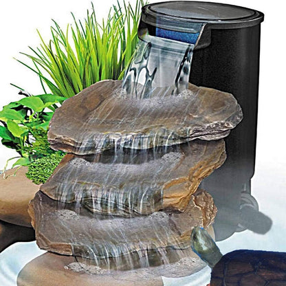 Aquarium Turtle Filter Waterfall Flow Water Clean Pump Bio-Filtration for Reptiles Tank Low Level Waterfall Filter for Small Fish Tank Turtle Tank Shrimp Amphibian Frog Crab (Aquarium Filter)