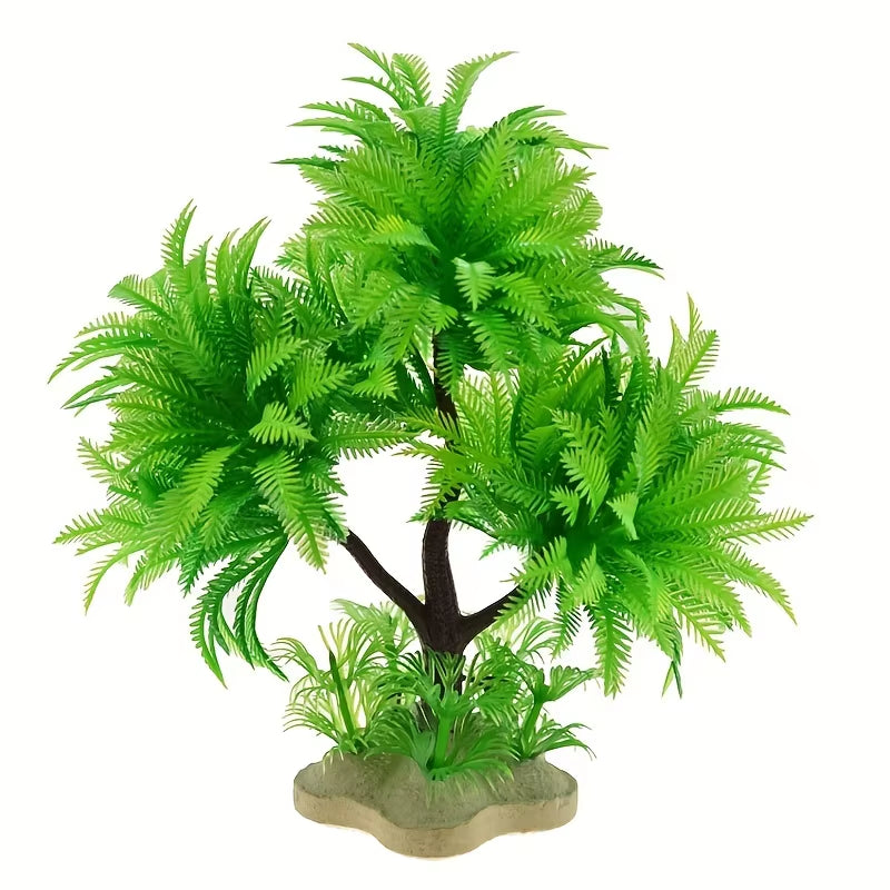 Fish Tank Landscaping Aquarium Decoration Plastic Coconut Tree Plant Simulation Seaweed Ornaments