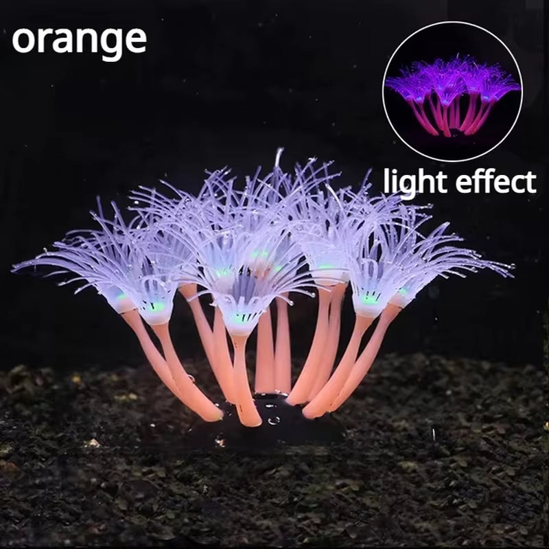 Simulation Silicone Coral Fish Tank Decorations Aquarium Landscape Supplies Aquatic Plant Sunflower Fluorescence Ornaments Reef