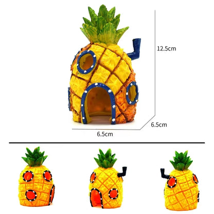 Aquarium Decoration Landscaping Accessories Fish Tank Aquarium Decoration Cartoon Character Pineapple House Decoration