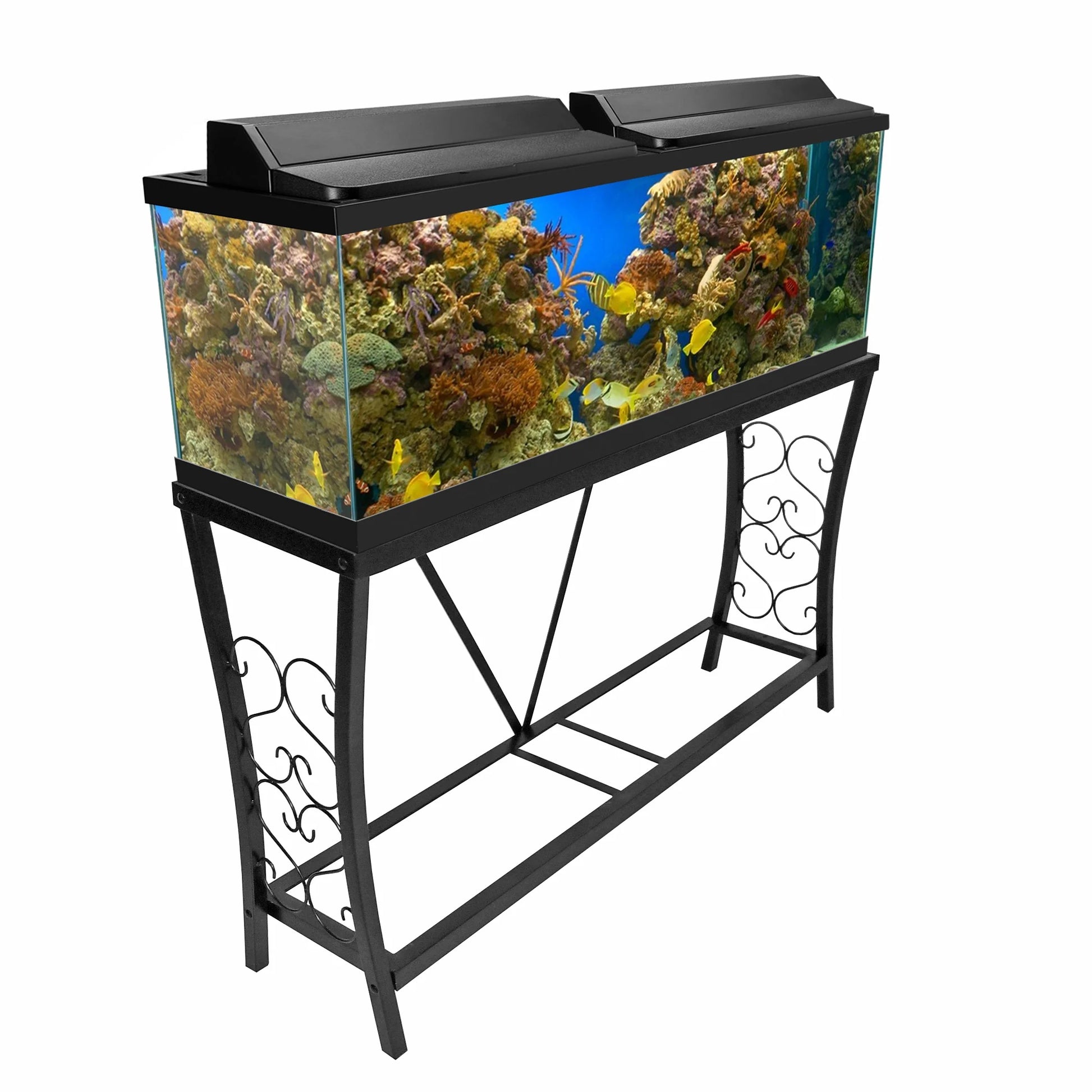 Aquatic Fundamentals 55 Gallon Black Metal Aquarium Stand