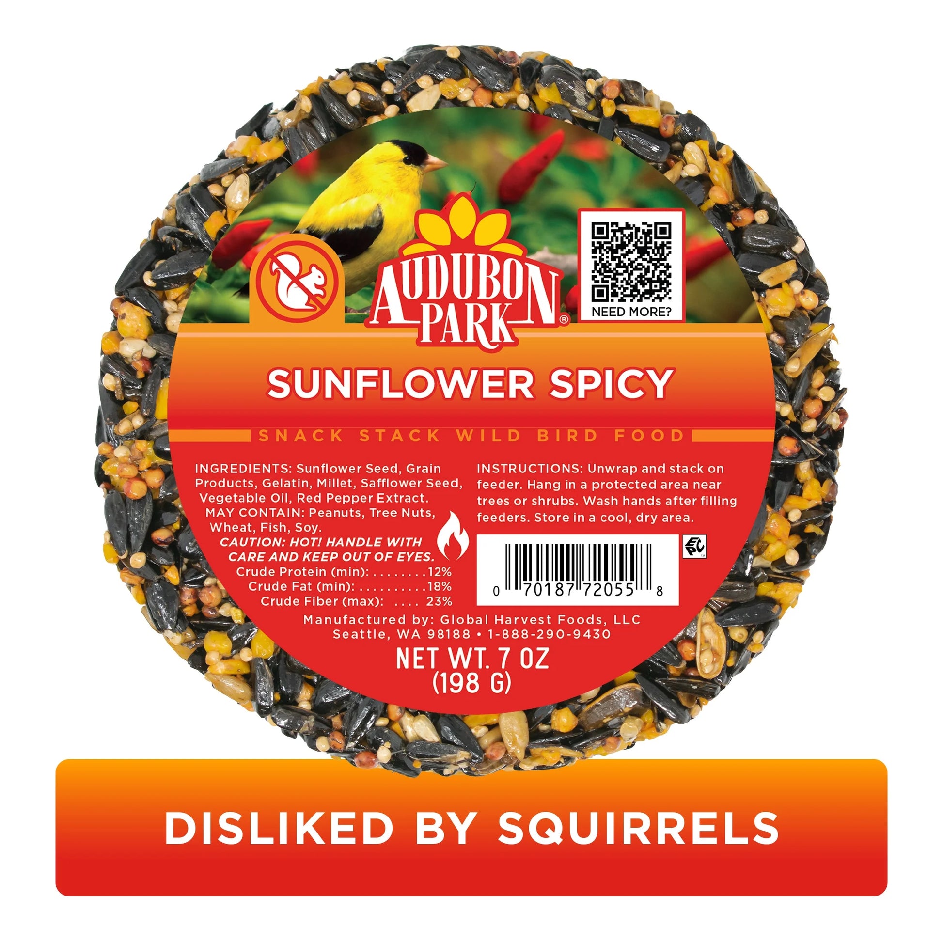 Spicy Snack Stack Wild Bird Food, Dry, 1 Count per Pack, 7 Oz.