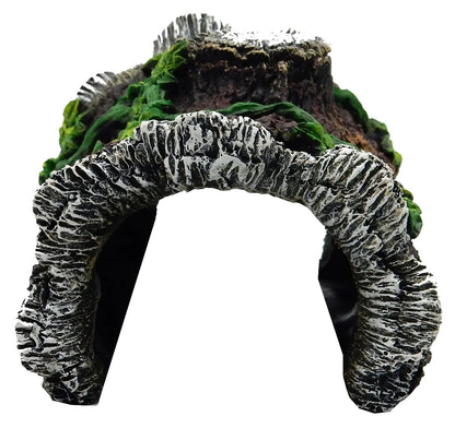 Aqua Culture X-Large Wood Log Reptile Ornament - Brown, White, Green