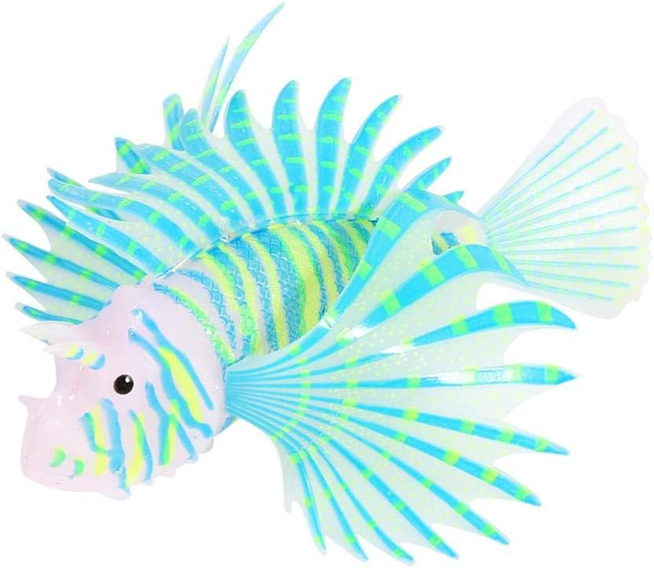 HEEPDD Artificial Glowing Fish, Artificial Glowing Lion Fish Luminous Fake Fish Aquarium Fish Landscape Ornament Simulation Animal Decoration(Red)