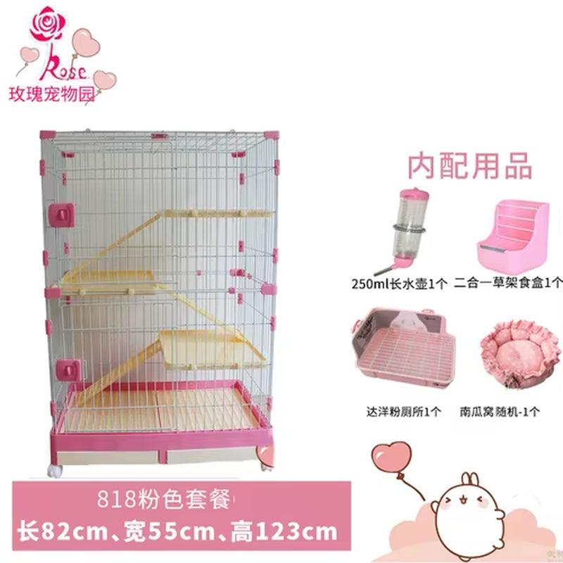 Rabbit Cage Automatic Dung Cleaning Rabbit Cage Household Extra Large Rabbit Cage Rabbit Villa Nest Rabbit House Pet Cage