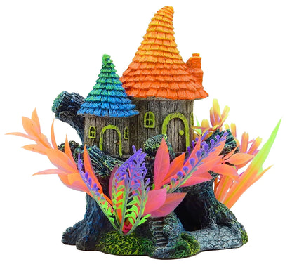 Aqua Culture Elf House Aquarium Ornament - Multicolor