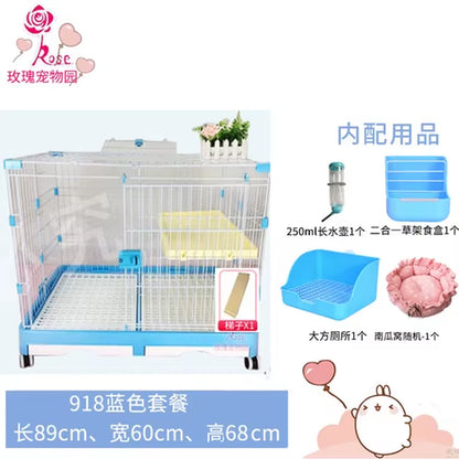 Rabbit Cage Automatic Dung Cleaning Rabbit Cage Household Extra Large Rabbit Cage Rabbit Villa Nest Rabbit House Pet Cage