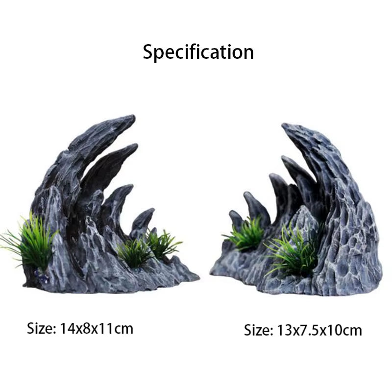 Resin Aquarium Decoration Fish Tank Simulated Canyon Ornament Acuario Rocks for Aquarium Fish Decor 2Pcs