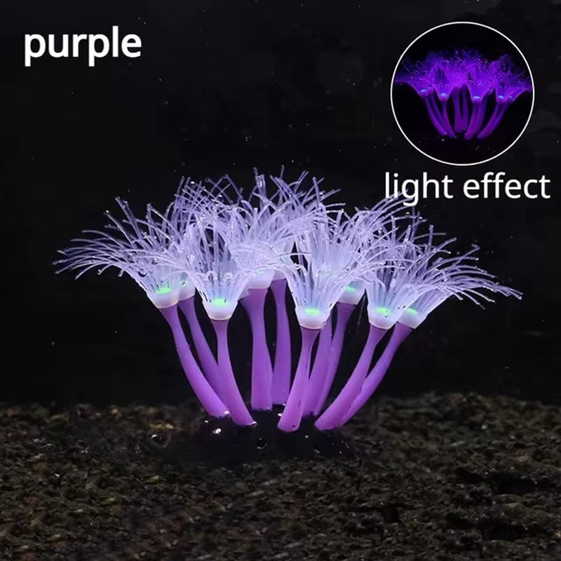 Simulation Silicone Coral Fish Tank Decorations Aquarium Landscape Supplies Aquatic Plant Sunflower Fluorescence Ornaments Reef