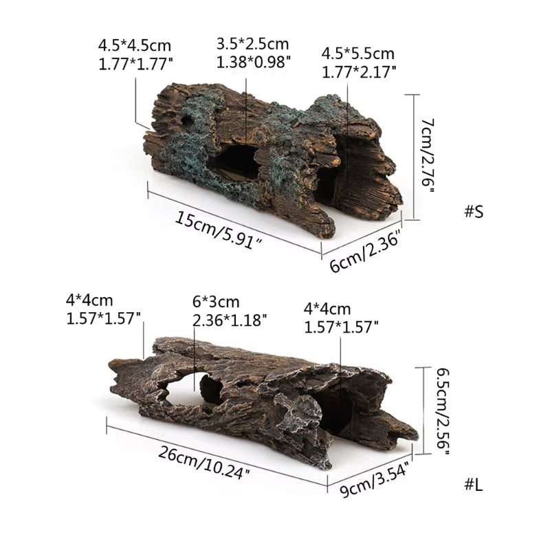 Realistic Tree Trunk Resin Simulation Aquarium Reptiles Hideout Fish Landscape Aquarium Plant Aquarium Supplies