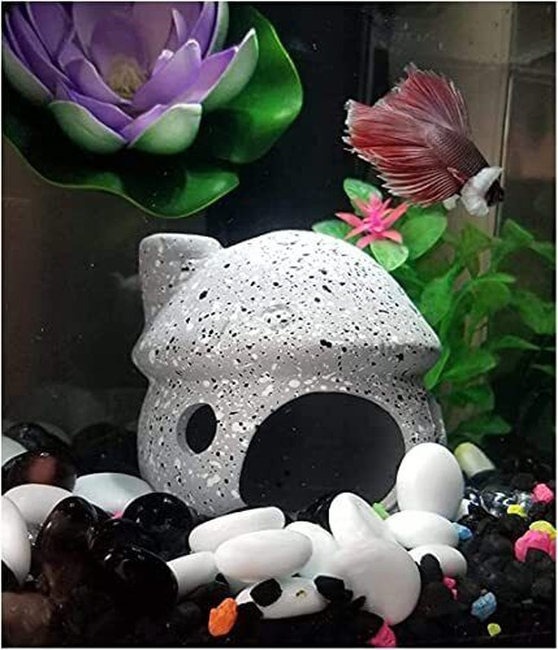 Aquarium Decorations Mushroom House Ceramic Cave Betta Fish Hideout Breeding