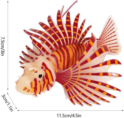 HEEPDD Artificial Glowing Fish, Artificial Glowing Lion Fish Luminous Fake Fish Aquarium Fish Landscape Ornament Simulation Animal Decoration(Red)