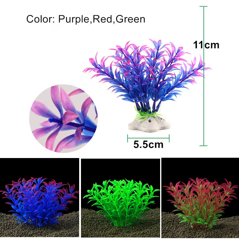 Beautiful Plastic Artificial Aquarium Plants Decoration Submersible Aquatic Fish Tank Grass Ornament Plant Aquarium Background