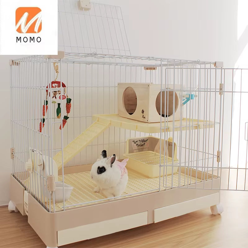 Rabbit Cage Automatic Dung Cleaning Rabbit Cage Household Extra Large Rabbit Cage Rabbit Villa Nest Rabbit House Pet Cage