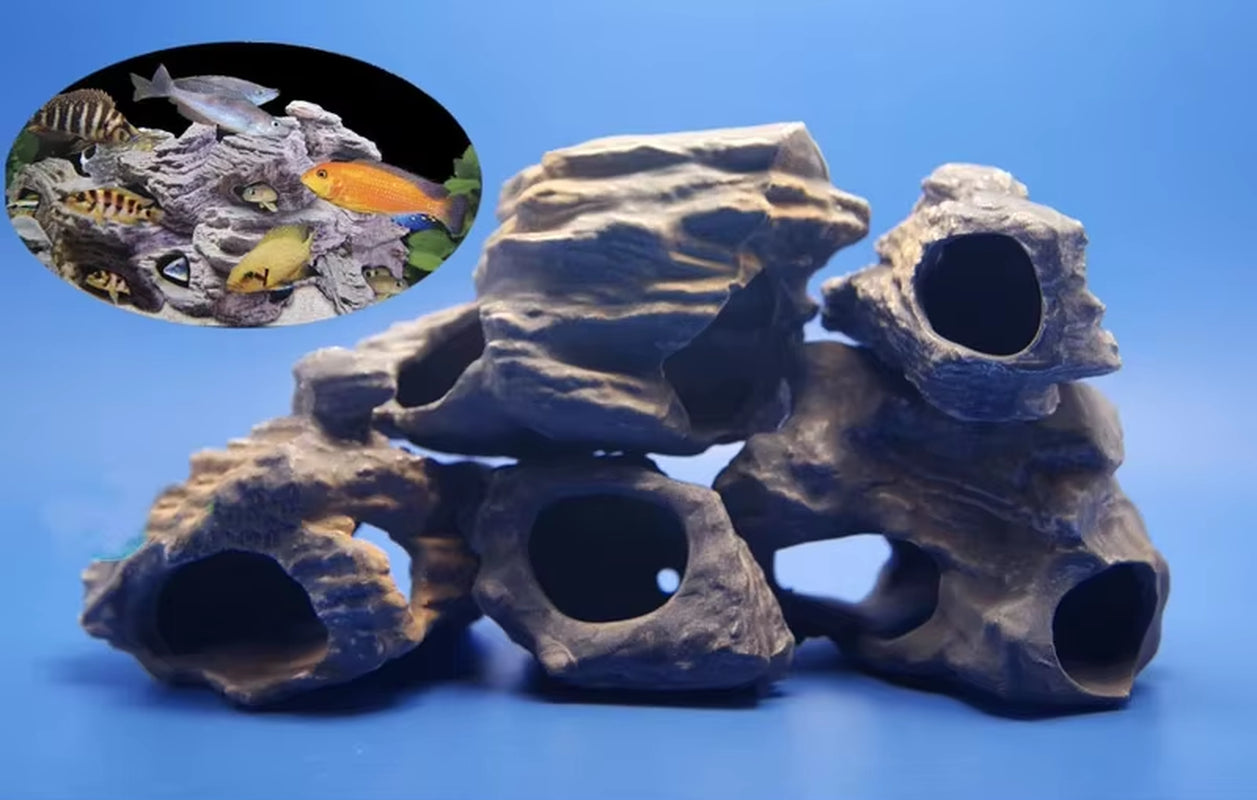 MF CICHLID STONE Ceramic Aquarium Rock Cave Decor for Fish Tank Aquarium Accessories