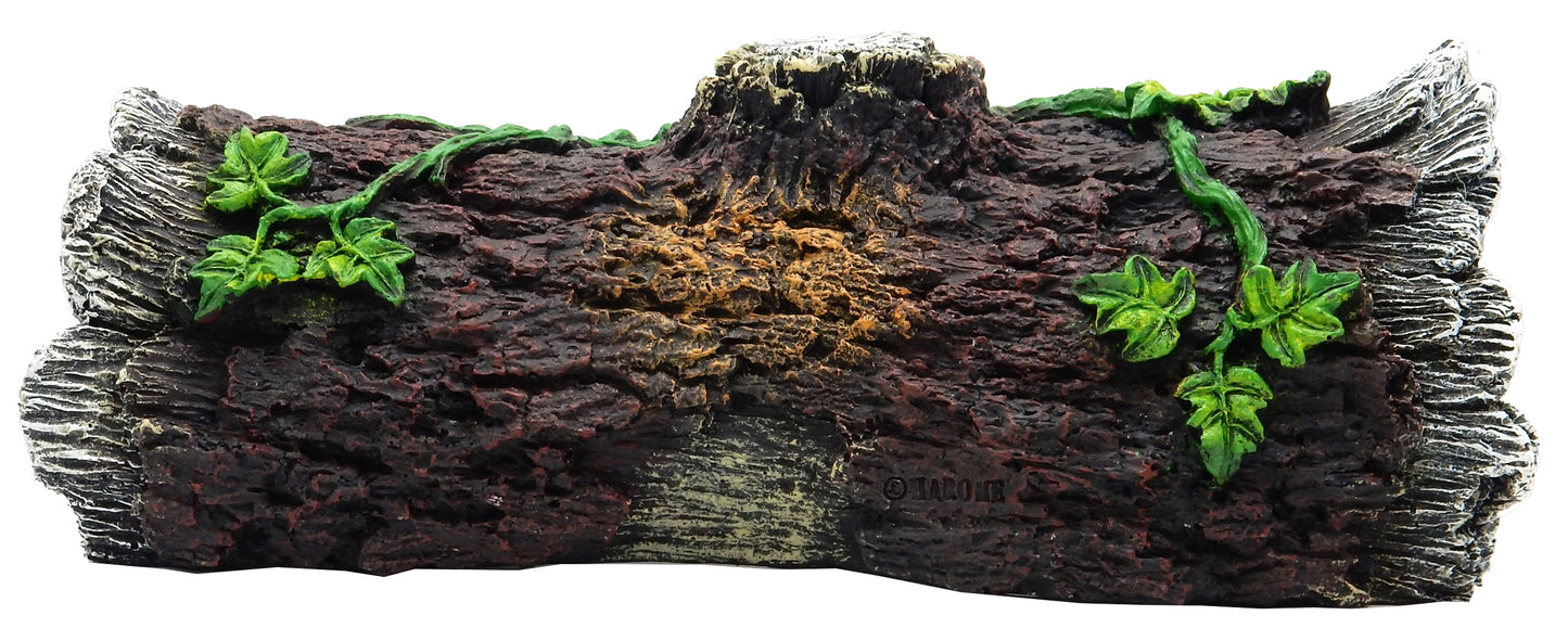 Aqua Culture X-Large Wood Log Reptile Ornament - Brown, White, Green