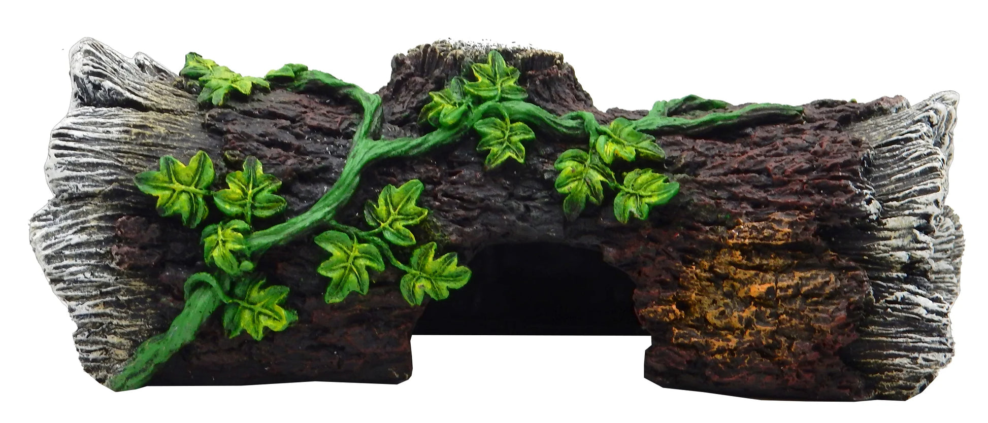 Aqua Culture X-Large Wood Log Reptile Ornament - Brown, White, Green