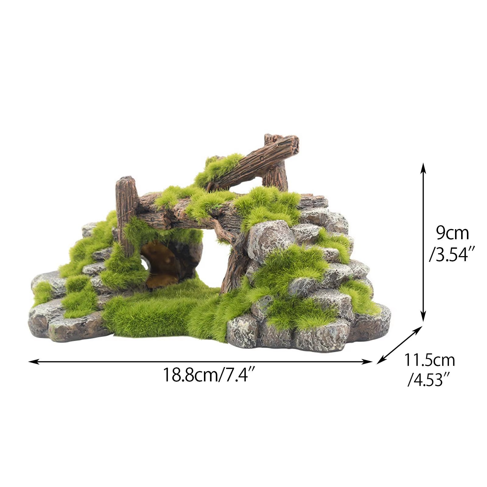 Aquarium Rockery Hideaway Aquatic Caves Multifunctional Bridge Ornament Fish Tank Decoration for Table Desktop Decorative