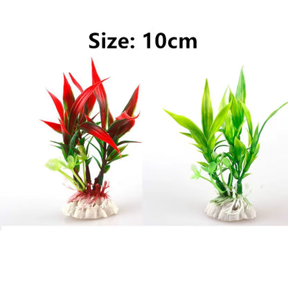 Beautiful Plastic Artificial Aquarium Plants Decoration Submersible Aquatic Fish Tank Grass Ornament Plant Aquarium Background