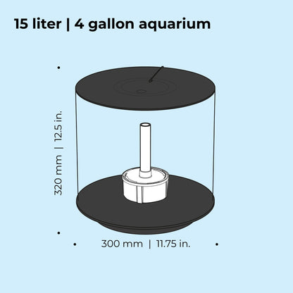 Biorb TUBE 15 Aquarium with Standard Light - 4 Gallon, Black, Acrylic