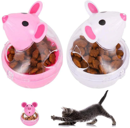 Cat Slow Feeder Cat Food Ball Mice Water Droplet Bone Tumbler Shaped Pet Treat Ball Cat Food Toy Ball Pet Food Ball