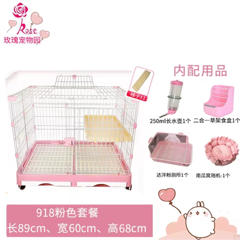 Rabbit Cage Automatic Dung Cleaning Rabbit Cage Household Extra Large Rabbit Cage Rabbit Villa Nest Rabbit House Pet Cage