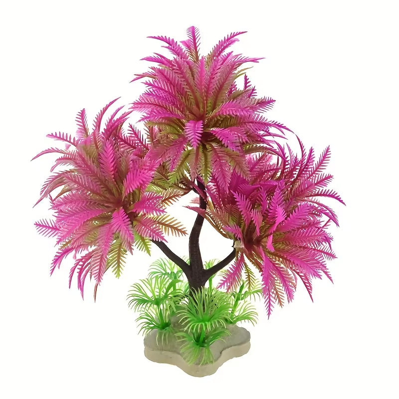 Fish Tank Landscaping Aquarium Decoration Plastic Coconut Tree Plant Simulation Seaweed Ornaments