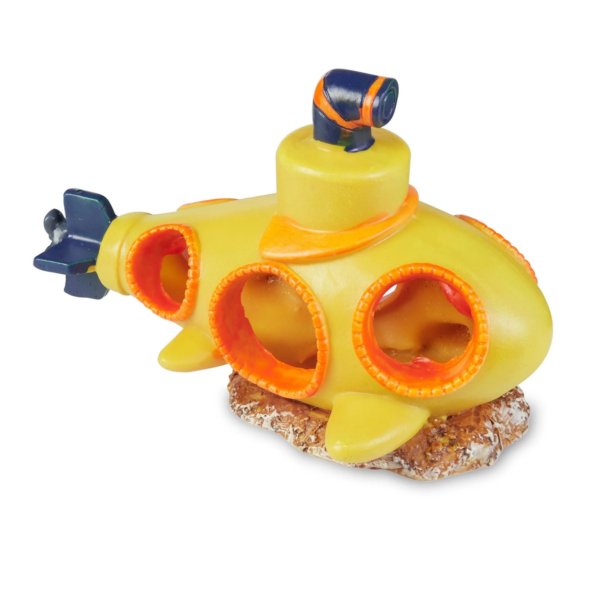 Aqua Culture Yellow Submarine Glow in the Dark Polyresin Aquarium Ornament