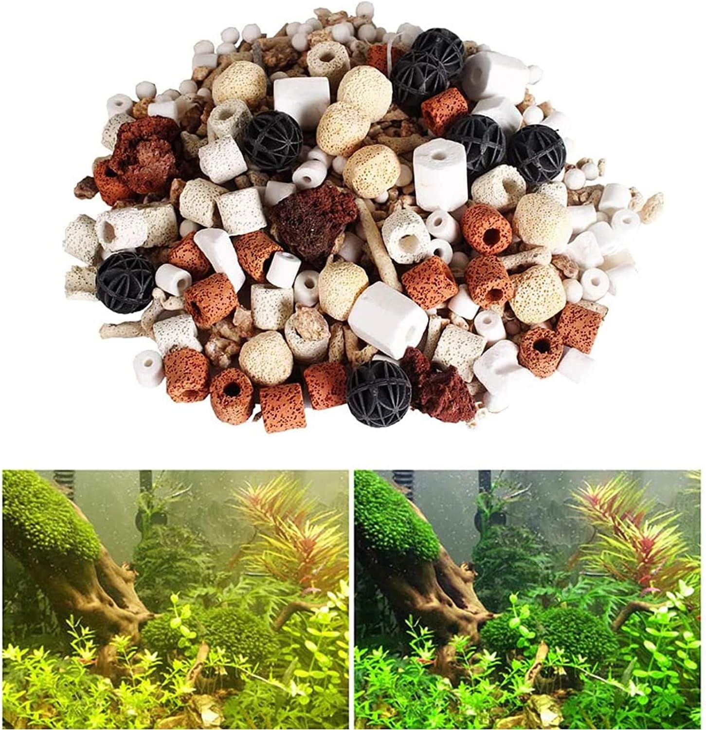 Aquarium Turtle Filter Waterfall Flow Water Clean Pump Bio-Filtration for Reptiles Tank Low Level Waterfall Filter for Small Fish Tank Turtle Tank Shrimp Amphibian Frog Crab (Aquarium Filter)