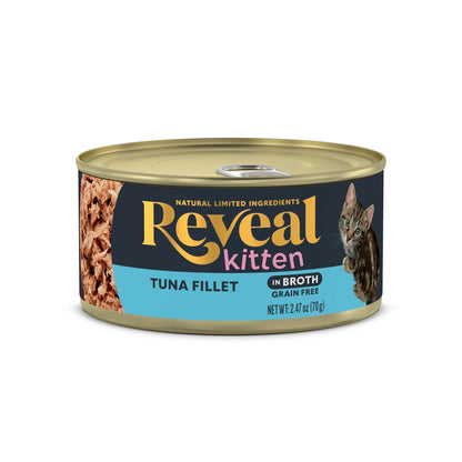 Wet Kitten Food, Tuna Fillet in Broth, 2.47Oz Cans