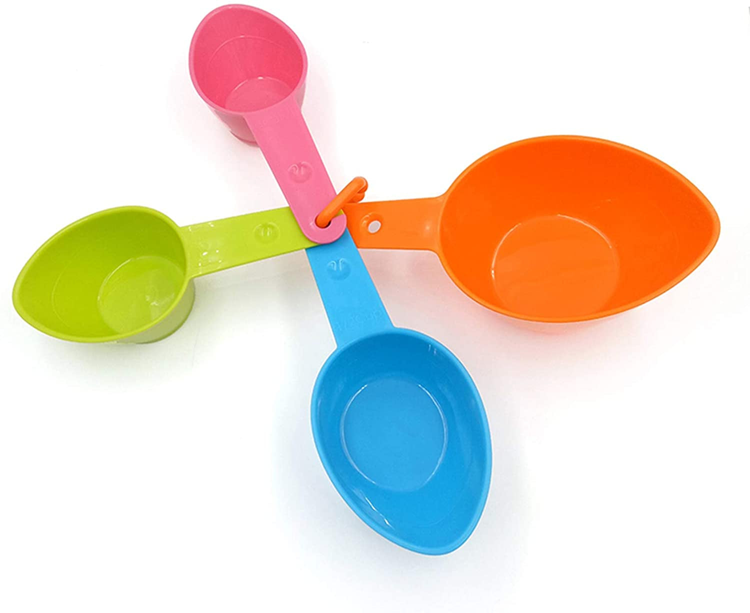 Dog Food Scoop Set of 4 - Plastic Measuring Cups for Dog, Cat and Bird Food (Random Color)