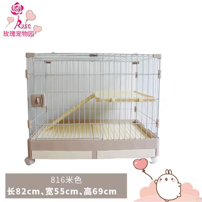 Rabbit Cage Automatic Dung Cleaning Rabbit Cage Household Extra Large Rabbit Cage Rabbit Villa Nest Rabbit House Pet Cage