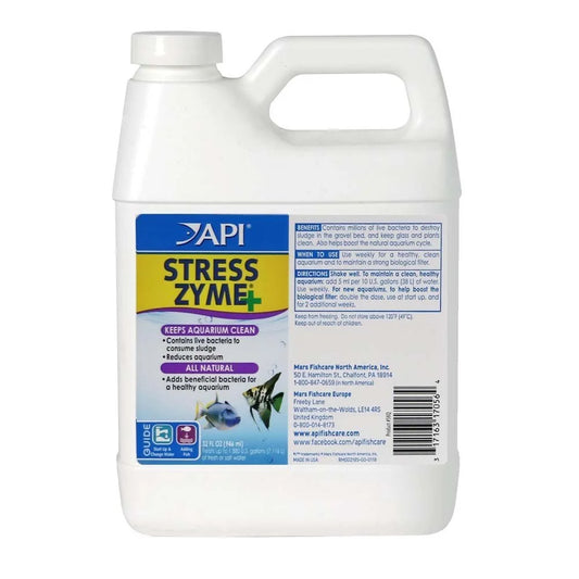 API Stress Zyme, Freshwater and Saltwater Aquarium Cleaning Solution, 32 Oz