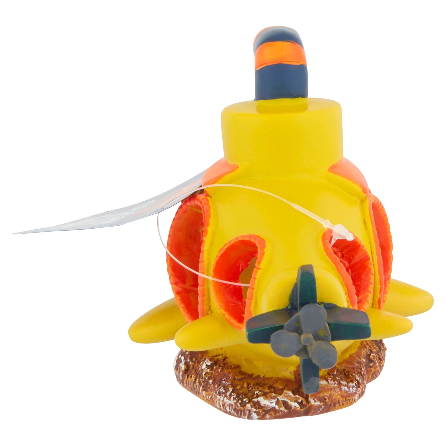 Aqua Culture Yellow Submarine Glow in the Dark Polyresin Aquarium Ornament