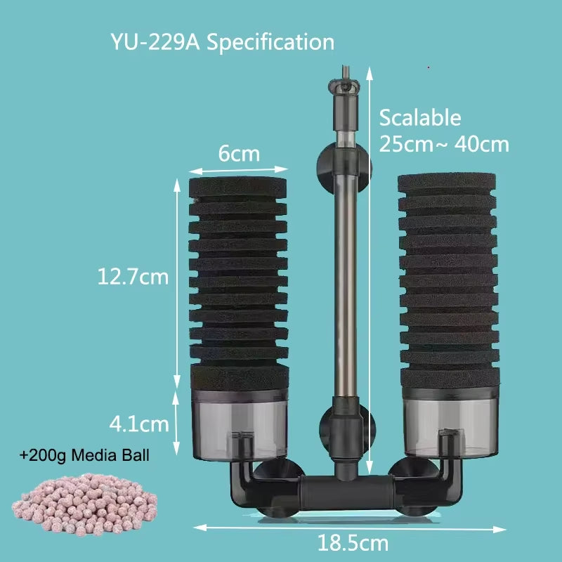 New Aquarium Filter for Aquarium Fish Tank Air Pump Skimmer Biochemical Sponge Filter Aquarium Bio Filters Filtro Aquario