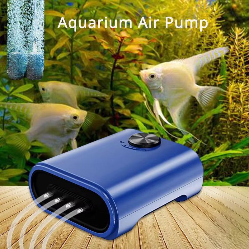 Aquarium Air Pump Oxygen Fish Tank Compressor Large Oxygenator Aerator Check Valve Adjustable Four Outlet Aquatic 220V14W