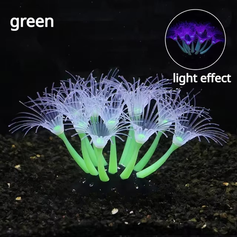 Simulation Silicone Coral Fish Tank Decorations Aquarium Landscape Supplies Aquatic Plant Sunflower Fluorescence Ornaments Reef