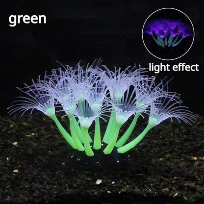 Simulation Silicone Coral Fish Tank Decorations Aquarium Landscape Supplies Aquatic Plant Sunflower Fluorescence Ornaments Reef