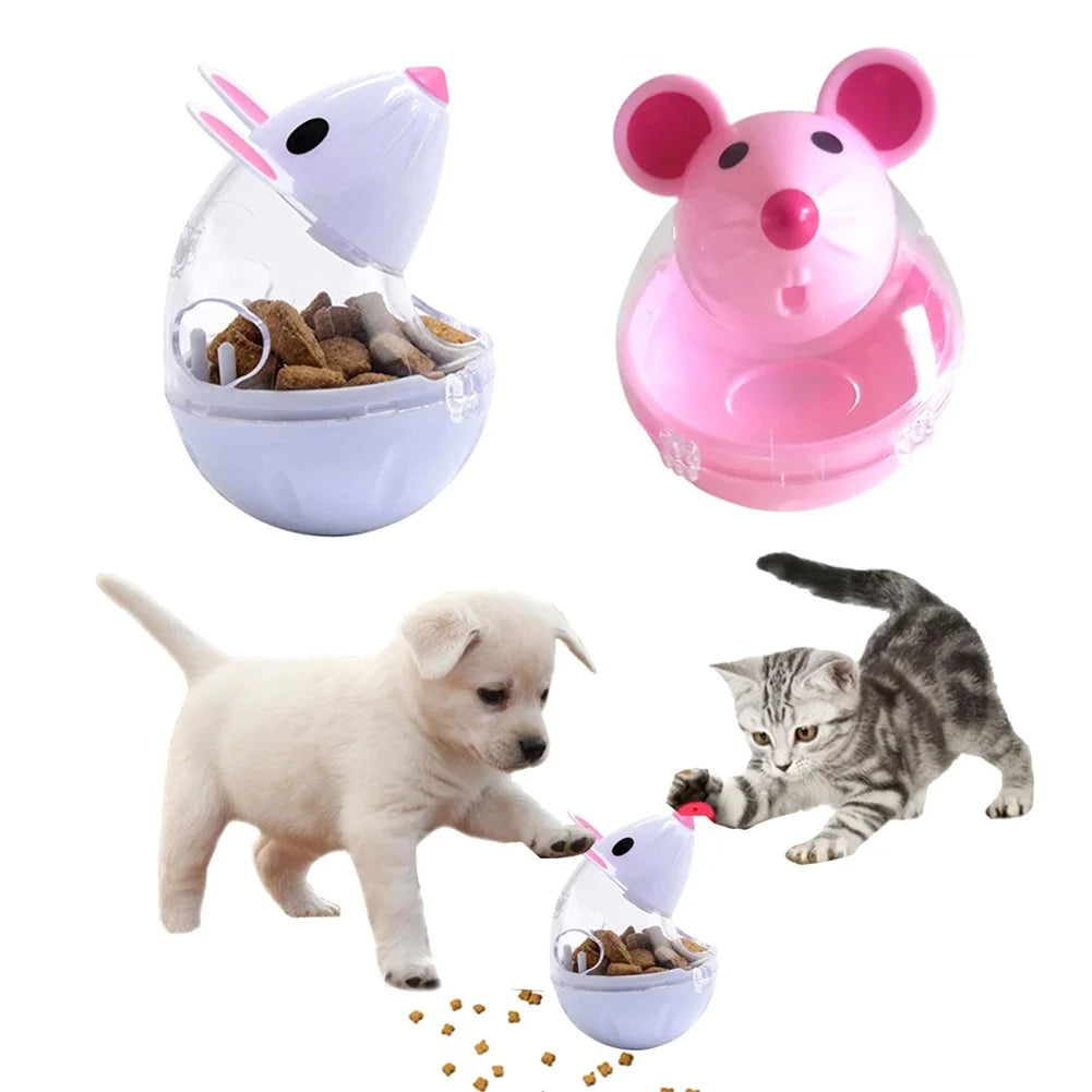 Cat Slow Feeder Cat Food Ball Mice Water Droplet Bone Tumbler Shaped Pet Treat Ball Cat Food Toy Ball Pet Food Ball