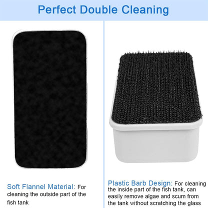 Aquarium Cleaner Fish Tank Glass Cleaner Algae Cleaner Scraper Magnetic Scrubber Algae Clean Brush, 2 Pcs, 1 Yr Warranty