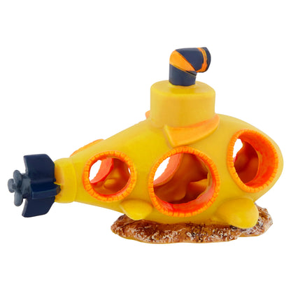 Aqua Culture Yellow Submarine Glow in the Dark Polyresin Aquarium Ornament