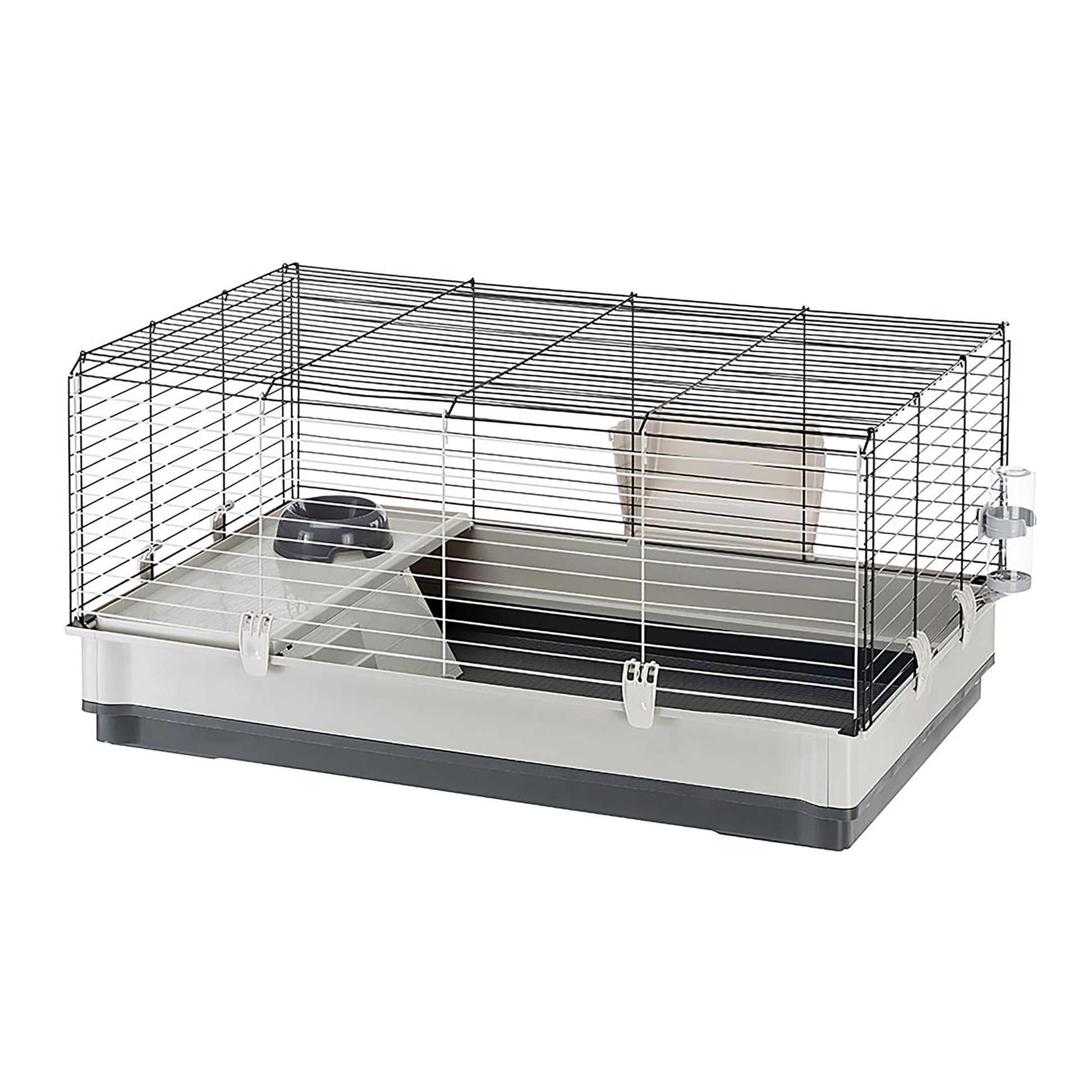 Ferplast Krolik Rabbit Cage | 39.4L X 23.6W X 19.7H Inches | Gray & Black