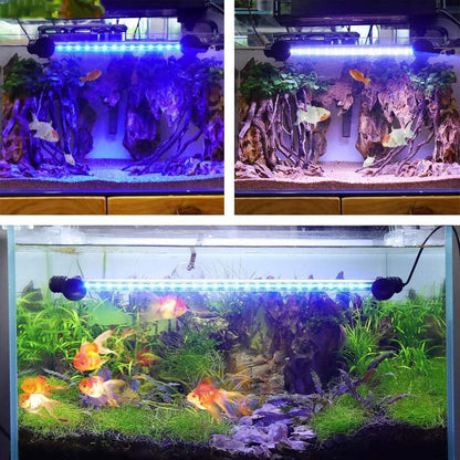 Aquarium Light for Fish Tank,Auto On/Off Submersible White and Blue Aquarium Plant Light with Timer and Dimming Function (7.5 Inch （Timer & Dimming Function)