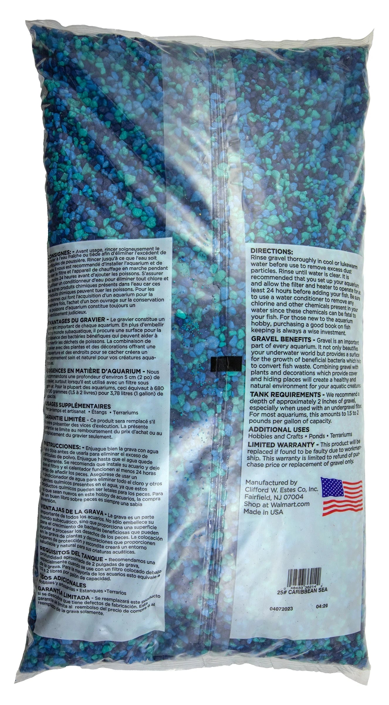 Aqua Culture Aquarium Gravel, Caribbean, 25 Lb