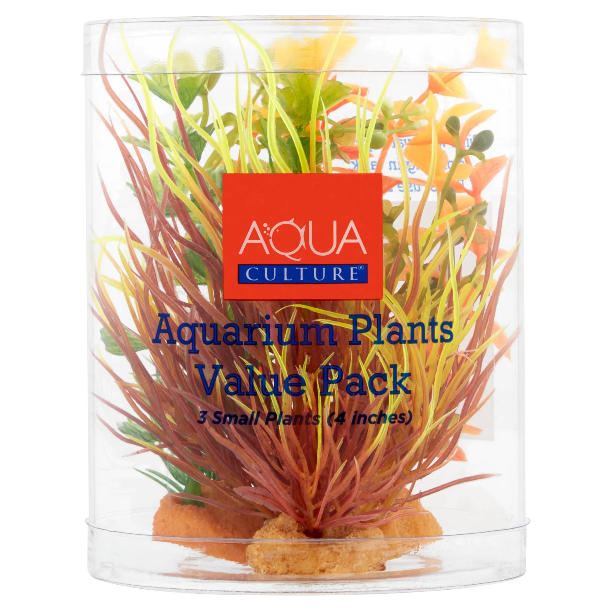 Aqua Culture Aquarium Plant Value Pack, 4" Small Plants, 3 Count Silicone Material