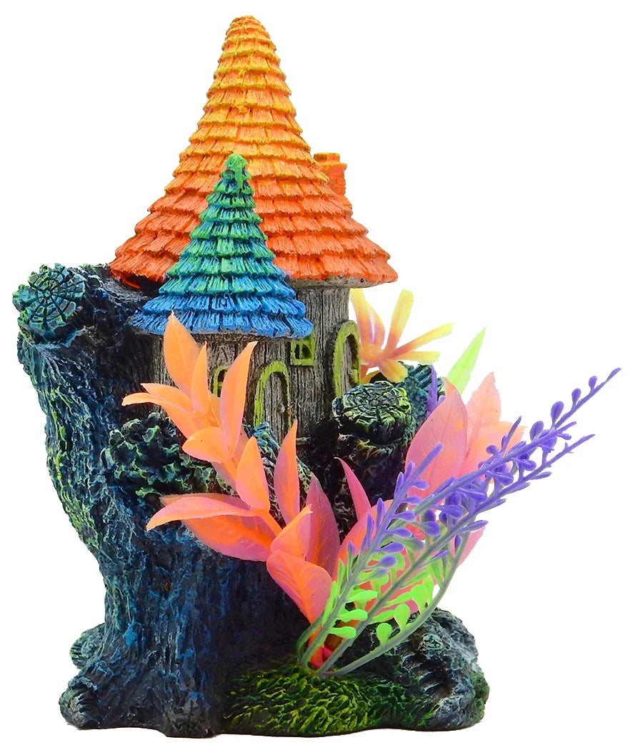 Aqua Culture Elf House Aquarium Ornament - Multicolor